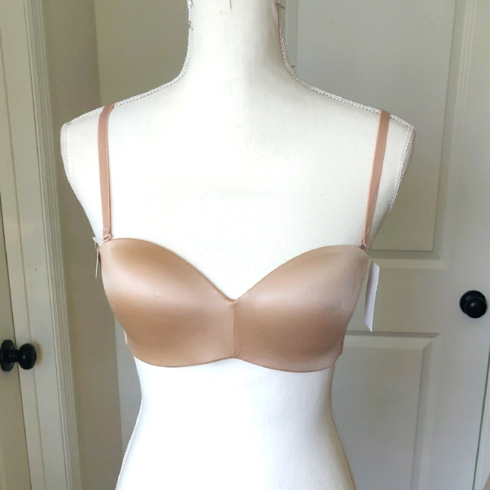 New!B. Tempt'd Wire Free 32B Nude Bra Future Foundation Strapless Y2K Cottagecor